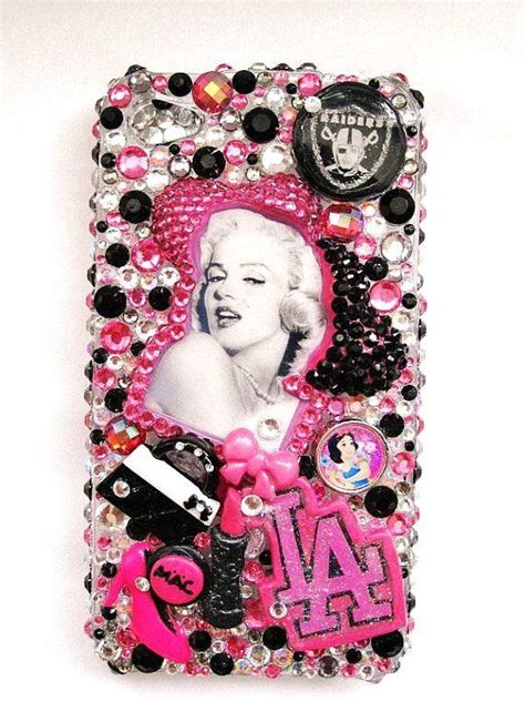 Custom Made Bling Cell Phone Case Iphone 4 Marilyn Monroe Pink And