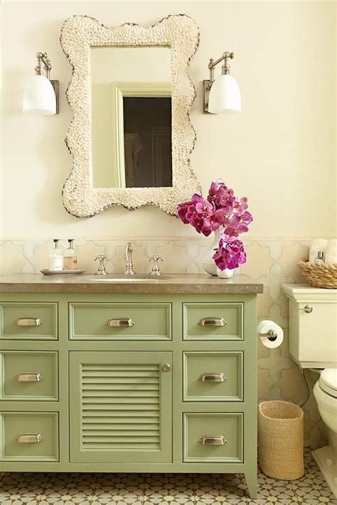 Whether you have a small powder. Gorgeous cottage bathroom features upper walls painted ...
