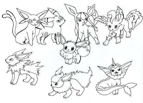 15 Free Eevee Evolution Coloring Pages Ideas In 2021