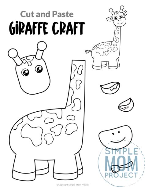 Free Printable Giraffe Craft Template Giraffe Crafts Safari Animal