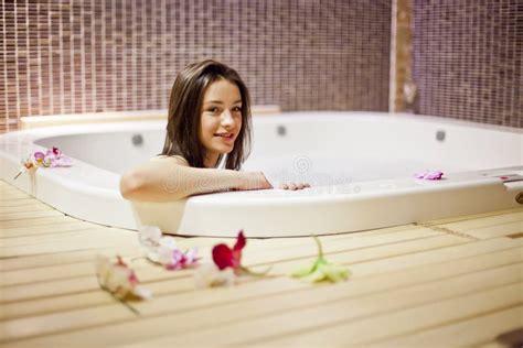 Girl In Hot Tub Stock Image Image Of Girl Leisure Female