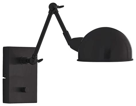 Adjustable Swing Arm Wall Lamp Black Transitional Swing Arm Wall
