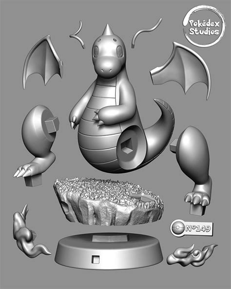 Dragonite Stl Pokedex Studios Pokemon Stl Fan Art Etsy España
