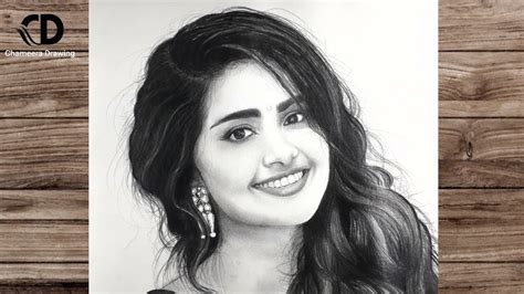 Anupama Parameswaran Pencil Drawing Lovely Indian Actress Girl