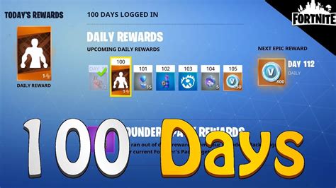 Fortnite Rewards You Get After Logging In 100 Days Daily Login Loot
