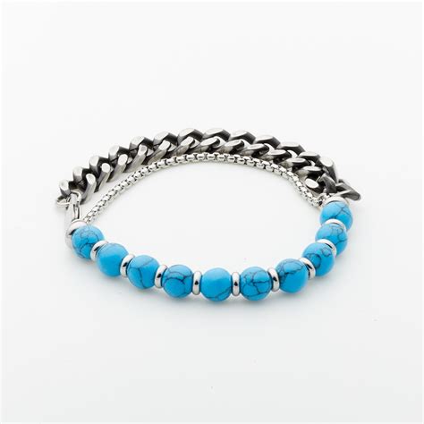 Jean Claude Jewelry Turquoise Tone Bead Bracelet Multicolor