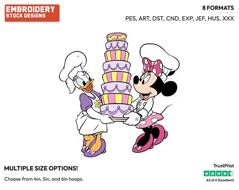 Minnie Mouse And Daisy Duck Carrying A Tiered Cake Disneys Minnie