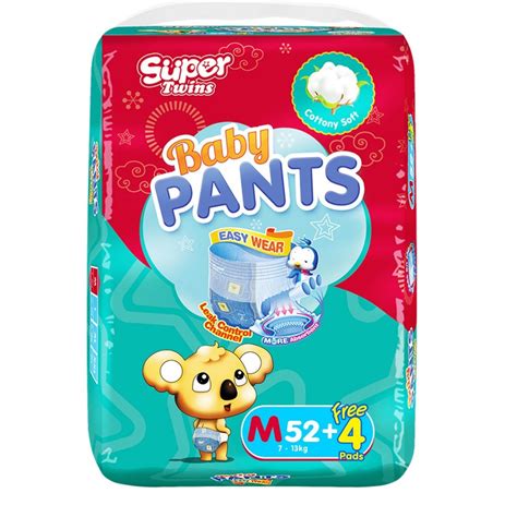 Super Twins Baby Diaper Pants Medium 52s 4 Shopee Philippines