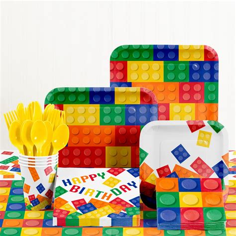 Building Blocks Birthday Party Supplies Kit Serves 8 Guests Walmart