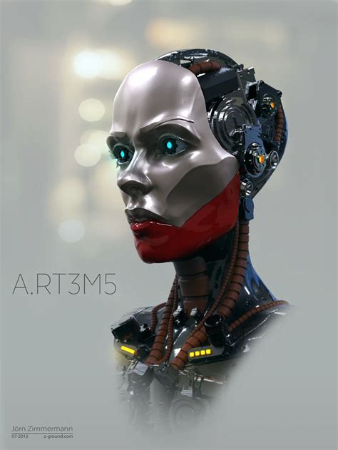 A Rt M Joern Zimmermann Robot Concept Art Cyberpunk Girl Cyborg Girl
