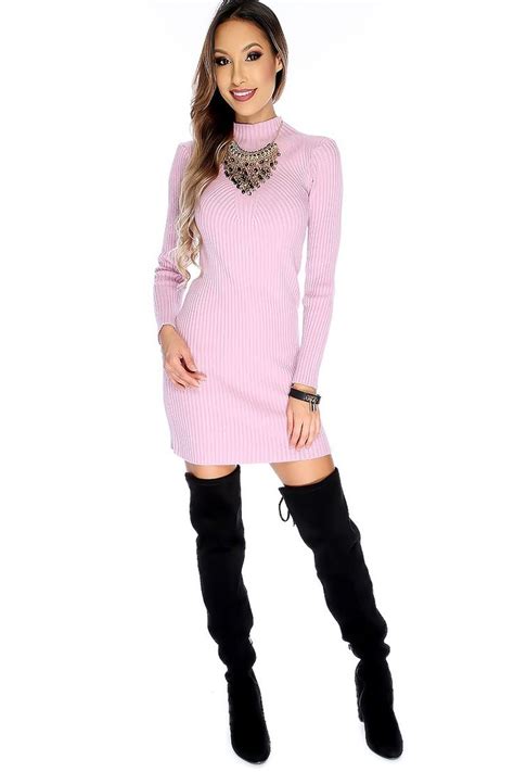 Show Off Your Figure In This Sexy Sweater Dress It Features Bold