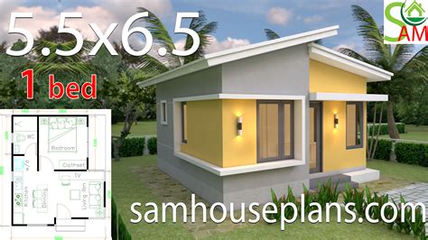 Small House Design 55x65 With One Bedroom Shed Roof Samhouseplans