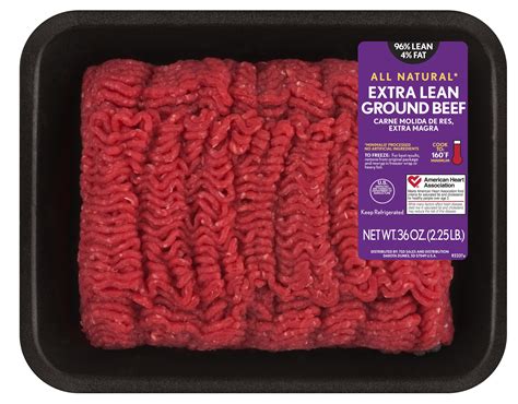All Natural 96 Lean 4 Fat Extra Lean Ground Beef Tray 2 25lbs Fresh