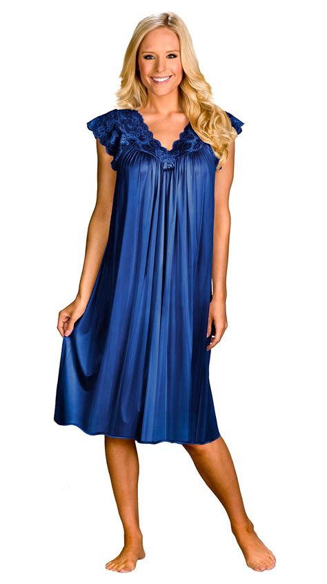 Womens Short Cap Sleeve Nightgown Shadowline Nightgowns For Women Night Gown Womens