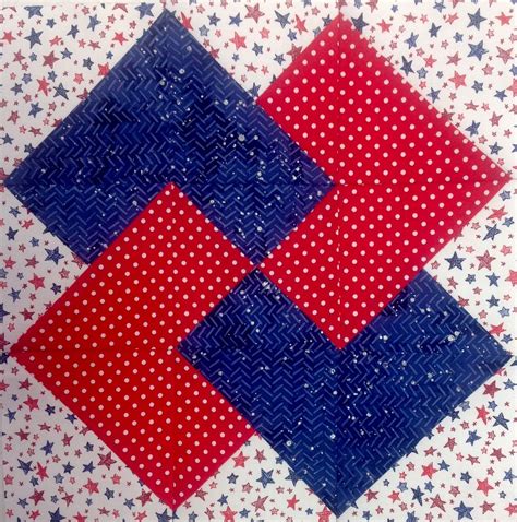 Patriotic colors Card Trick Quilt Block by Bekah Davis with Puzzle ...