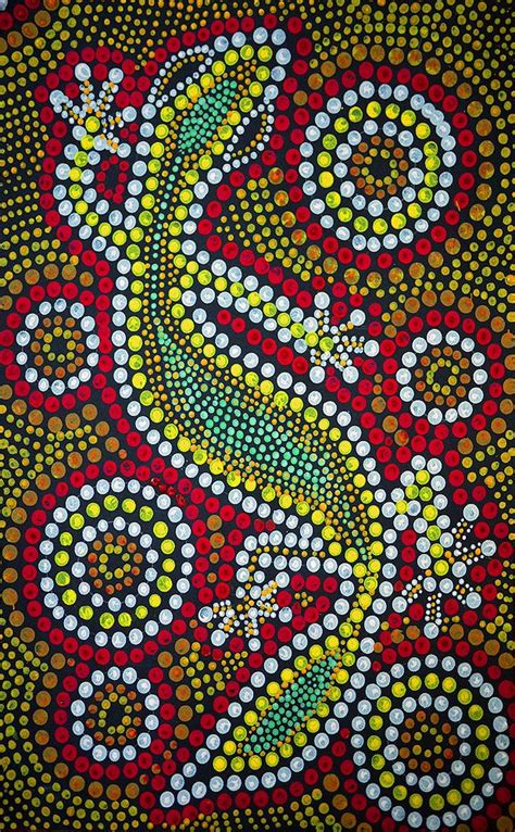 Gecko Dot Painting Final Aboriginal Dot Painting Aboriginal Dot Art