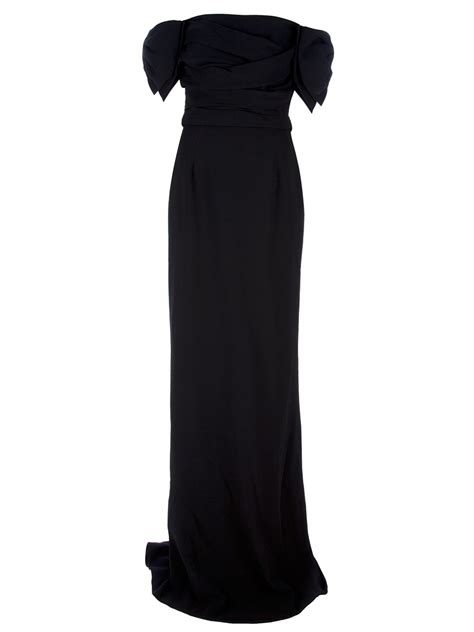 Dolce And Gabbana Off The Shoulder Evening Gown In Black Lyst
