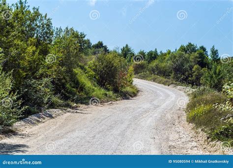 Dirt Road Turning Left Stock Photo Image Of Dirt Earth 95080594