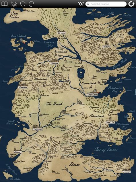Carte 4 Westeros Mapa