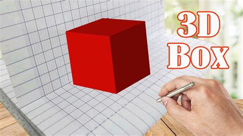 How To Draw 3d Box On Paper Youtube