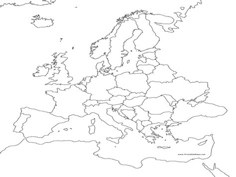 Fill In The Blank Map Of Europe Blank Map Of Europe P