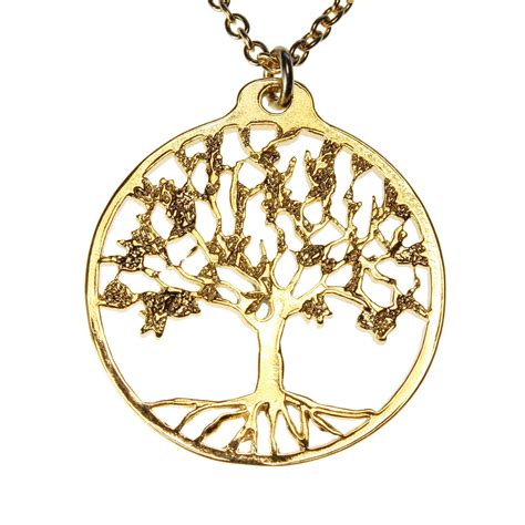 Tree of Life Delicate Gold-dipped Pendant Necklace on 18