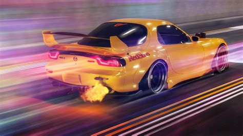 Mazda Rx7 Flaming Out Hd Cars 4k Wallpapers Images