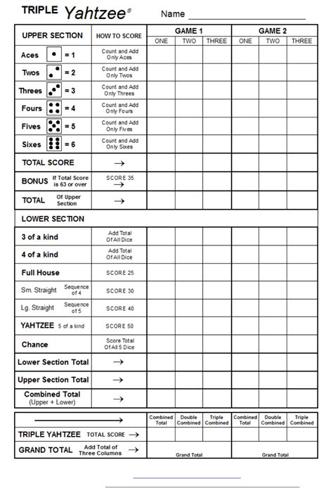 Free Printable Yahtzee Score Sheets Printable Ring Sizer Wizard