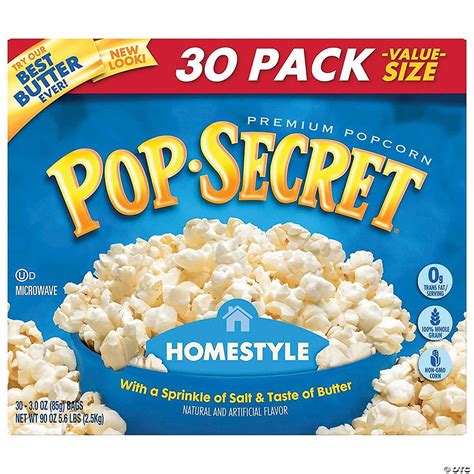 Pop Secret Premium Popcorn Homestyle 3 Oz 30 Count