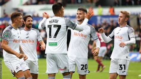Swansea City 3 0 Northampton Town Piroe And Ginnelly Secure Swans Carabao Cup Progress Bbc Sport