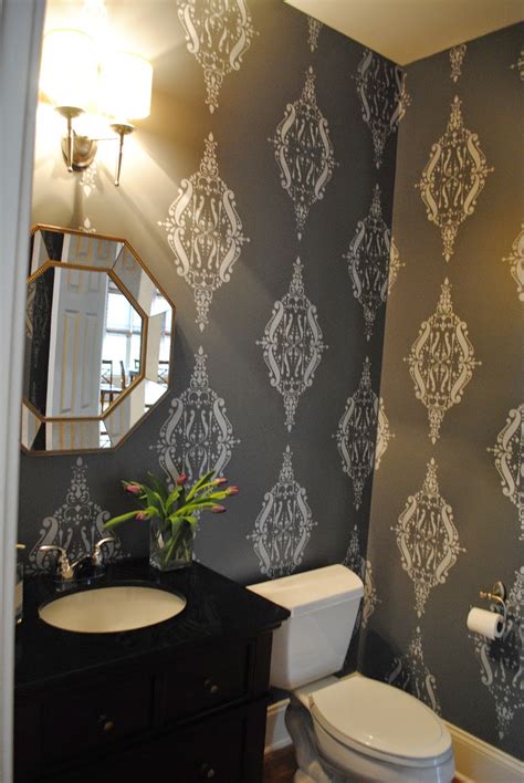 House By Holly A Bold And Dramatic Powder Room A Stencil Project