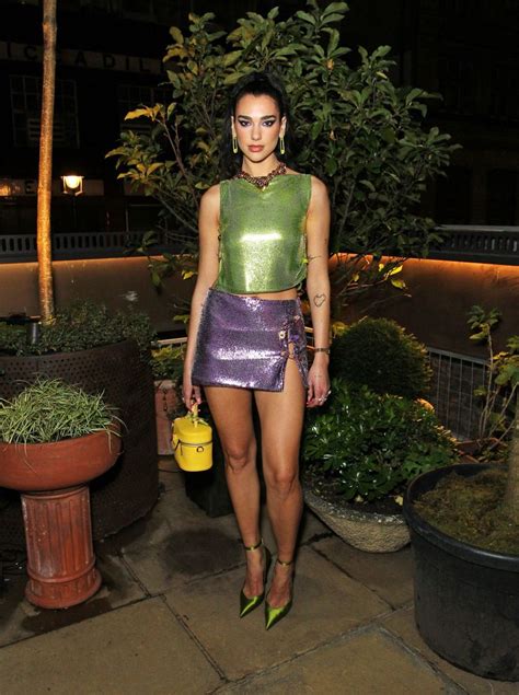 Dua Lipa Is Starting 2023 Strong With Daring Style Fashion Purple Bodycon Dresses Sequin