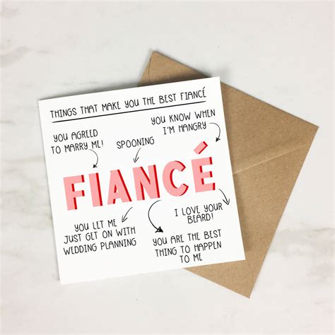 Personalised Things That Make You Fiancé Card By The New Witty