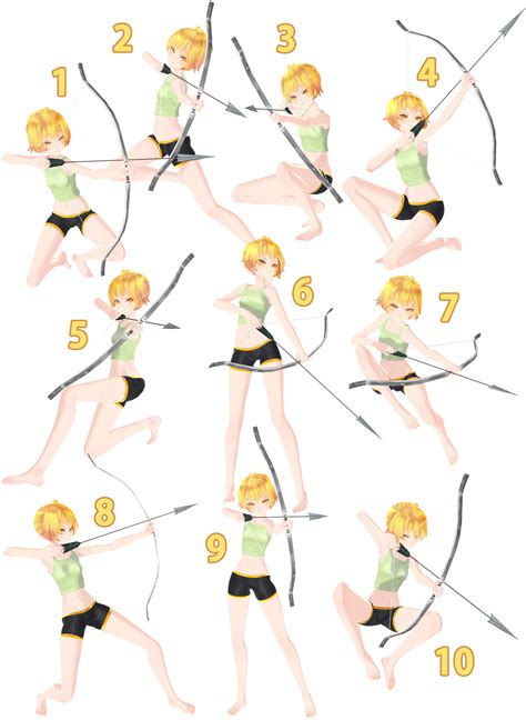 Mmd Archery Pose Pack Dl By Snorlaxin On Deviantart