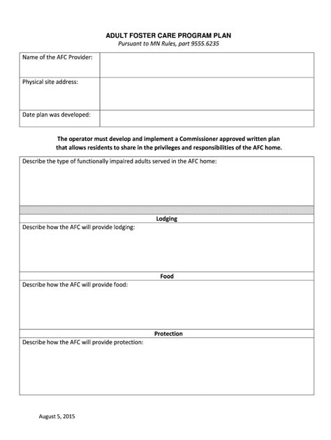 Adult Foster Care Plan Fill Out And Sign Online Dochub