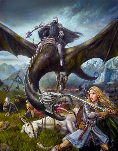 Eowyn And The Nazgul Painting By Dashinvaine On Deviantart
