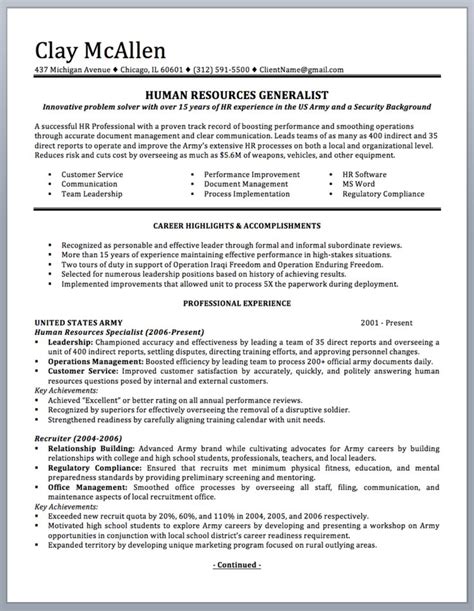Military To Civilian Resume Sample And Writing Guide Guided Writing