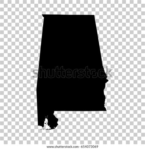 Alabama Map Isolated On Transparent Background Black Map For Your