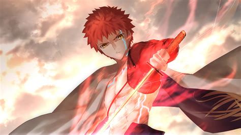 Download 1920x1080 Wallpaper Sword Of Fire Anime Boy