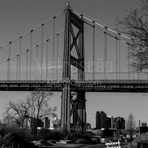 The High Level Bridge Just South Of Downtown Toledo Black And White