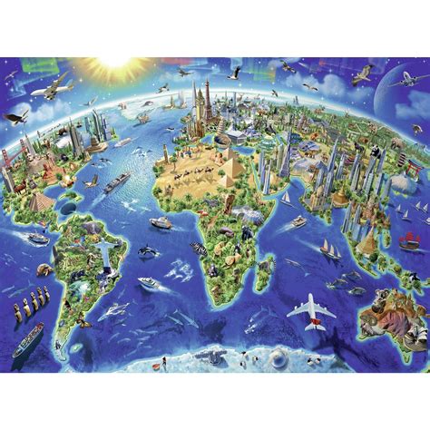 Ravensburger World Landmarks Map 300 Piece Puzzle