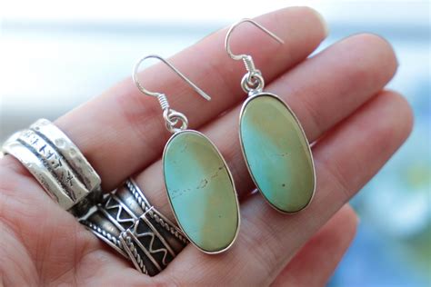 RARE TURQUOISE EARRINGS Natural Turquoise 925 Sterling Silver
