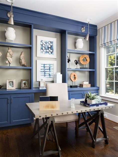 Great for office wall decor! 25 Blue Home Office Designs That Inspire - DigsDigs