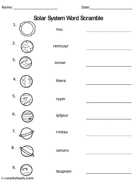 Planets Facts Interactive Worksheet