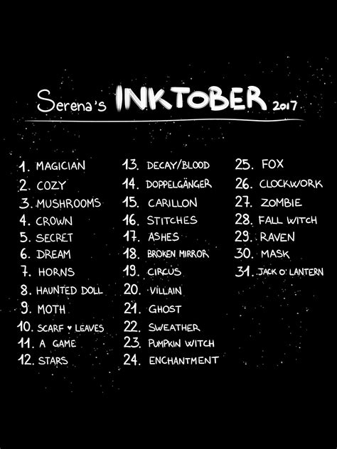 Inktober Day Cozy Prompt List Provided By Serena Artworks Ndas Tumblr Pics