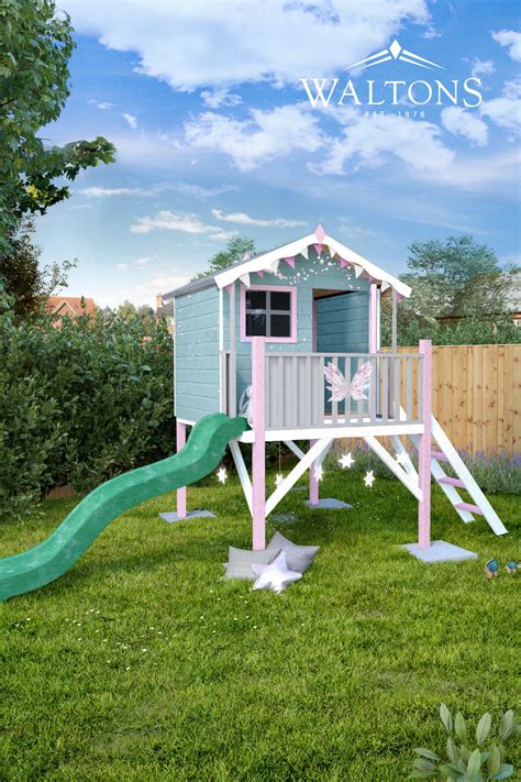 Fairy Tower And Slide Playhouse In 2021 Play Houses Insulated Garden