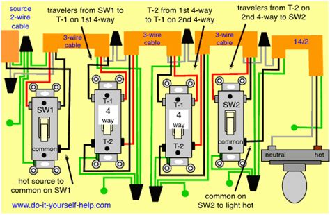 4 Way Switch Wiring Diagram With Four Switches Light Switch Wiring