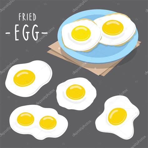 Fried Egg Food Cook Meal Protien Healthy Breakfast Morning Cartoon