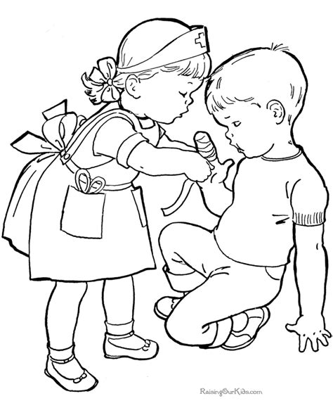 Of Kids Helping Others Coloring Home