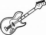 Guitar Coloring Electric Acoustic Bass Drawing Getdrawings Getcolorings Printable Line sketch template